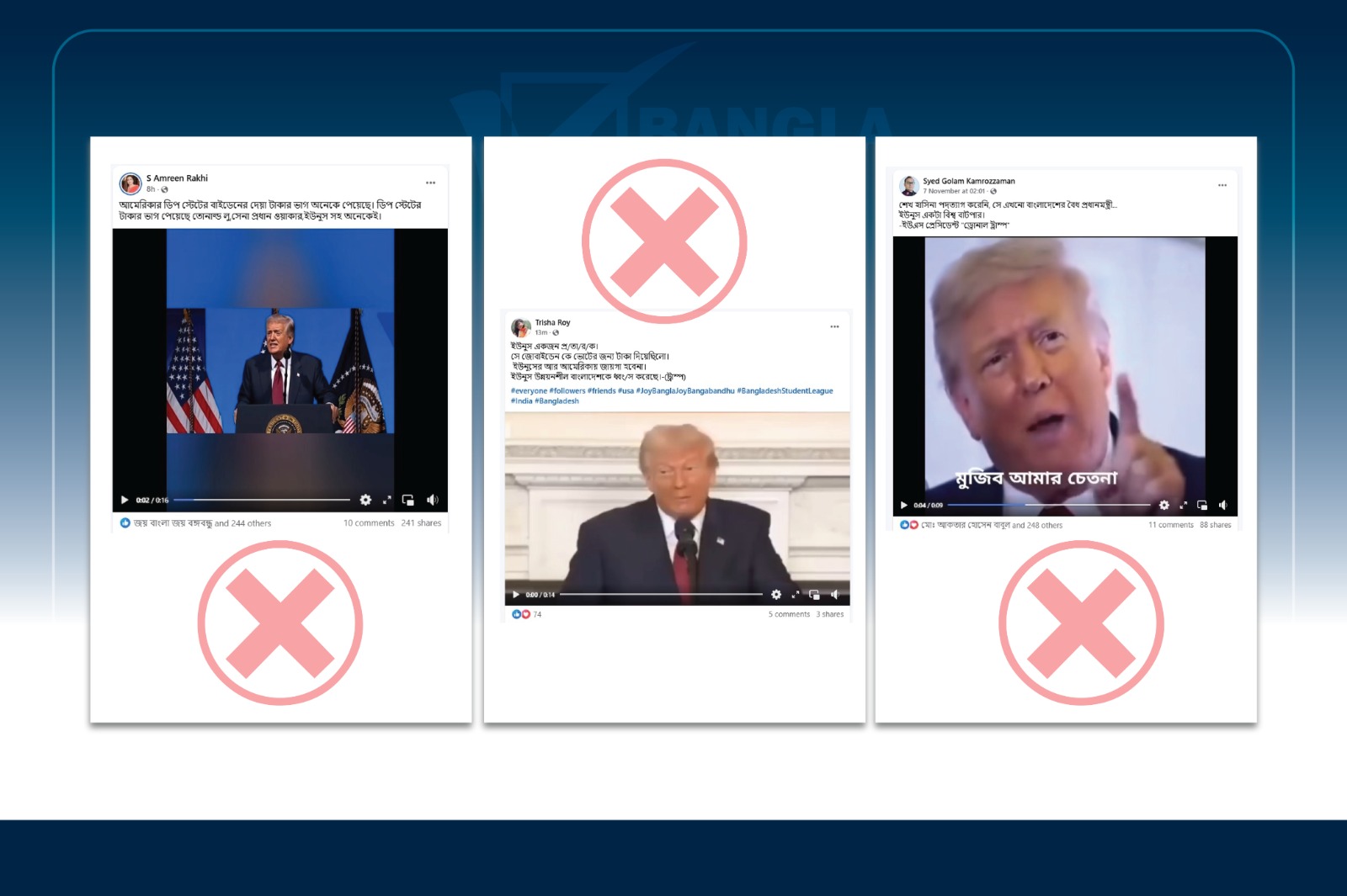 এআই-তৈরি ভুয়া ভিডিও  ট্রাম্পের কণ্ঠে ড. ইউনূসবিরোধী বক্তব্য প্রচার