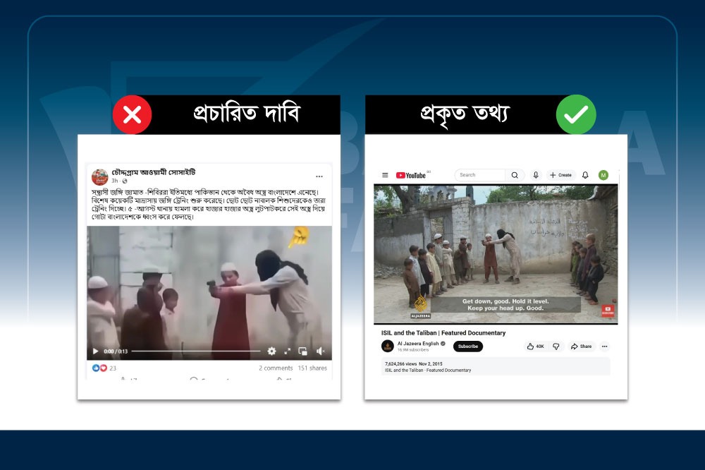 আফগানিস্তান বিষয়ক তথ্যচিত্রের দৃশ্যকে বাংলাদেশে জঙ্গি প্রশিক্ষণ বলে প্রচার