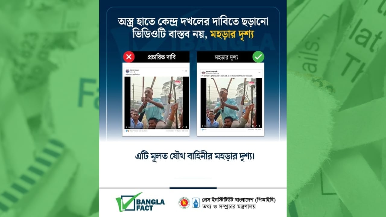 অস্ত্র হাতে নির্বাচনের কেন্দ্র দখলের দাবিতে ছড়ানো ভিডিওটি মহড়ার দৃশ্য