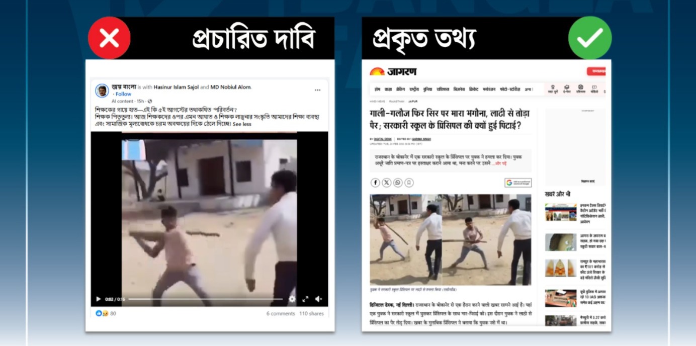 শিক্ষককে মারধরের ভিডিওটি বাংলাদেশের নয়, ভারতের 
